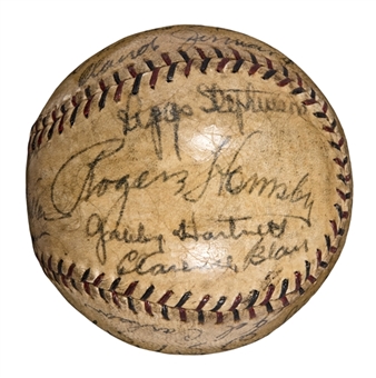 1929 National League Champions Chicago Cubs Team Signed Baseball With 25 Signatures Including Hornsby and Hack Wilson (JSA)